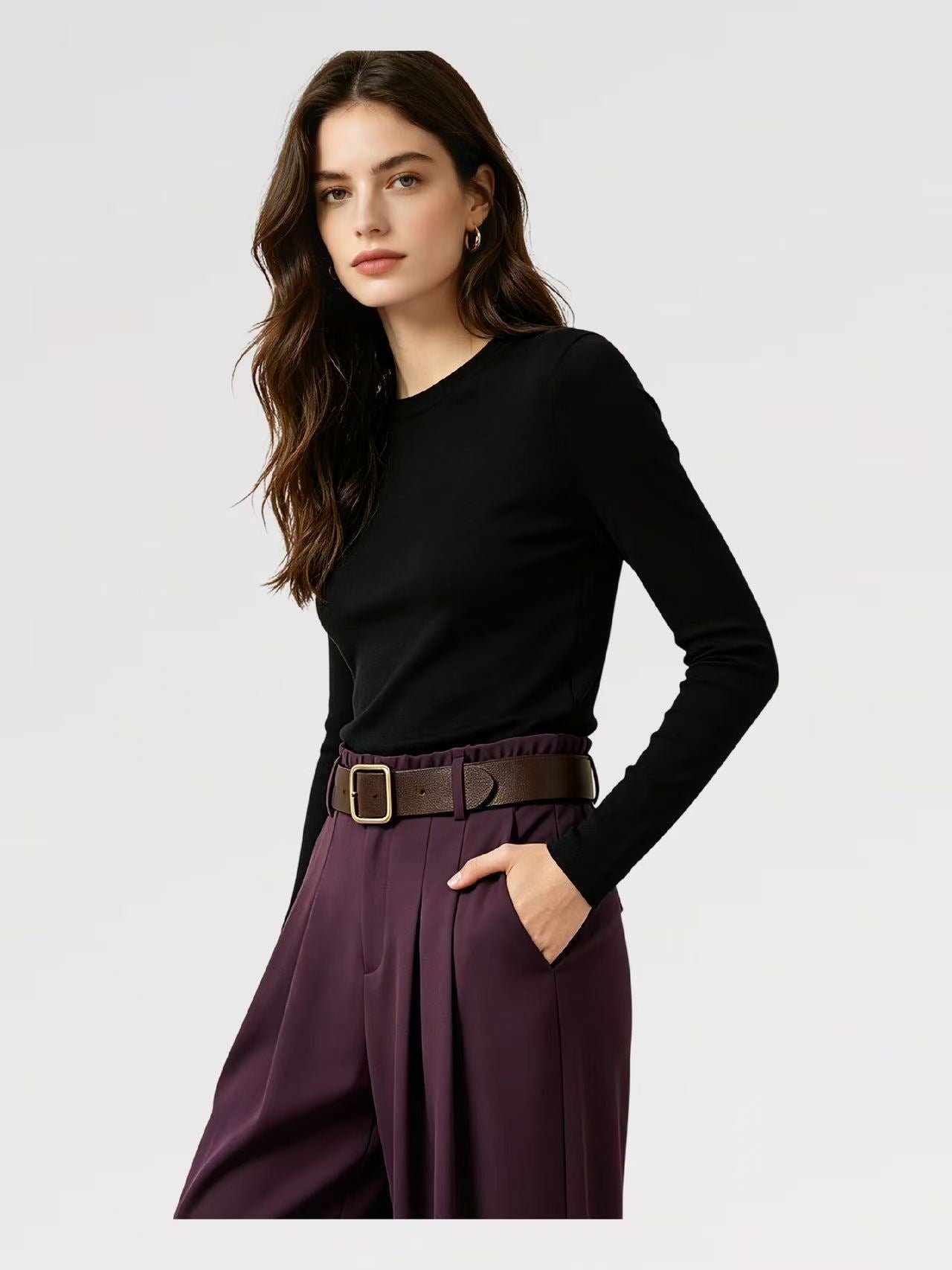 Pantalone Palazzo con Cintura in Vita - Made in Italy