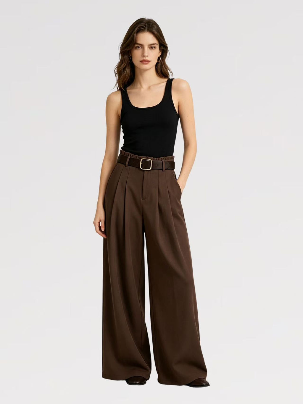 Pantalone Palazzo con Cintura in Vita - Made in Italy