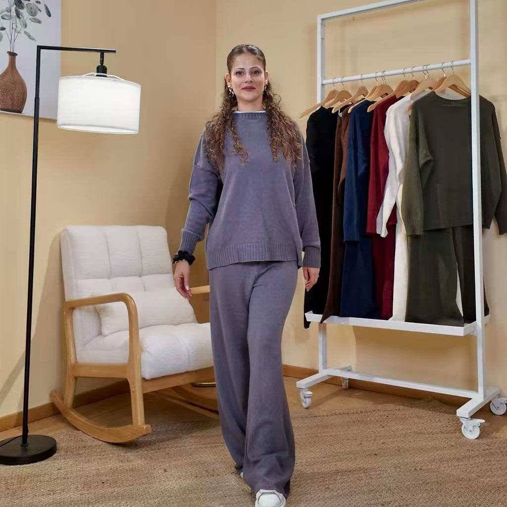 Completo Comfort Luxe in Maglieria - Made in Italy Set Lounge Casual Set Di Abbigliamento Coordinato