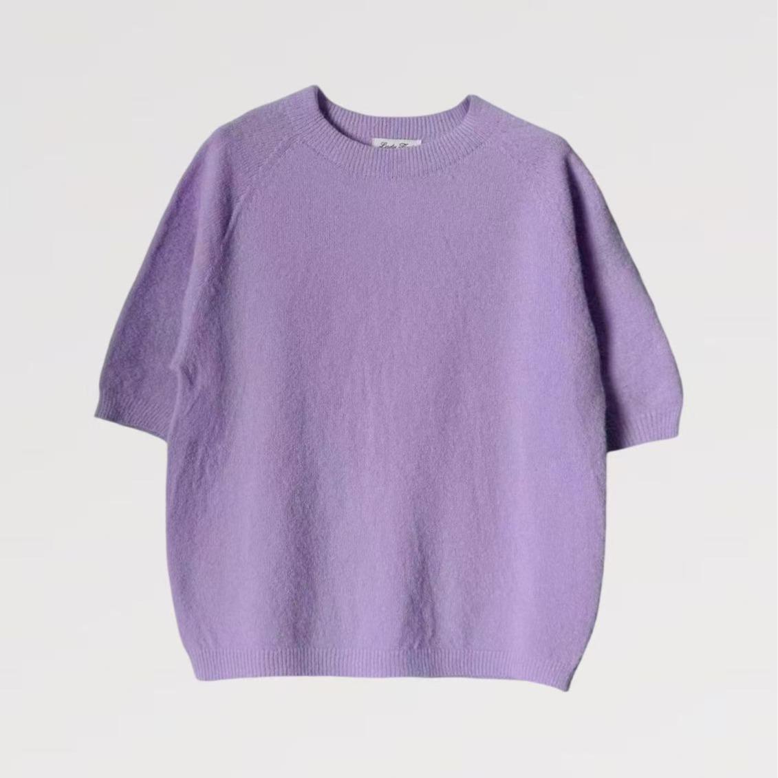 Maglia Nuvola Soft Made in Italy - Maglia a Manica Corta in Filato Morbido e Soffice - Ideale per Mezza Stagione o Sotto Giacca - Larghezza 96 cm, Lunghezza 60 cm - Promozione Speciale: 2 Pezzi con 20% Sconto e Spedizione Gratuita