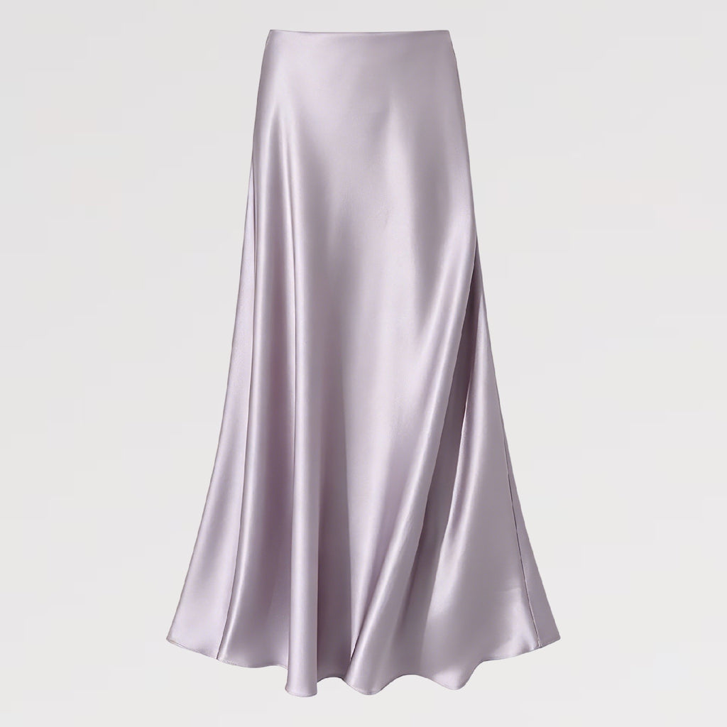 【Lady First】Langer Satin-Rock Made in Italy mit glänzendem und seidigem Finish, fließendem Schnitt und Stretchanteil für Komfort und Eleganz – perfekt für besondere Anlässe