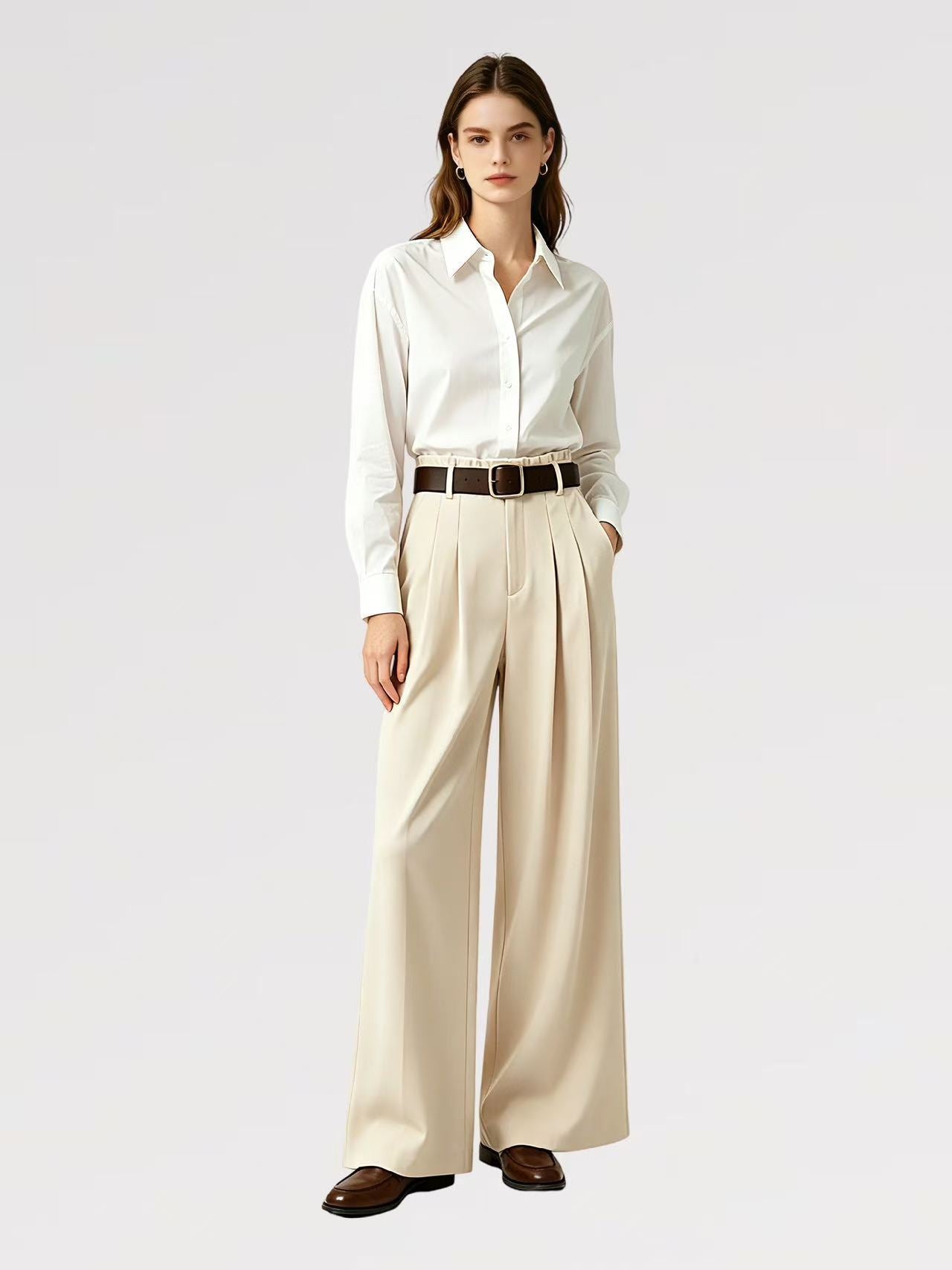 Pantalone Palazzo con Cintura in Vita - Made in Italy