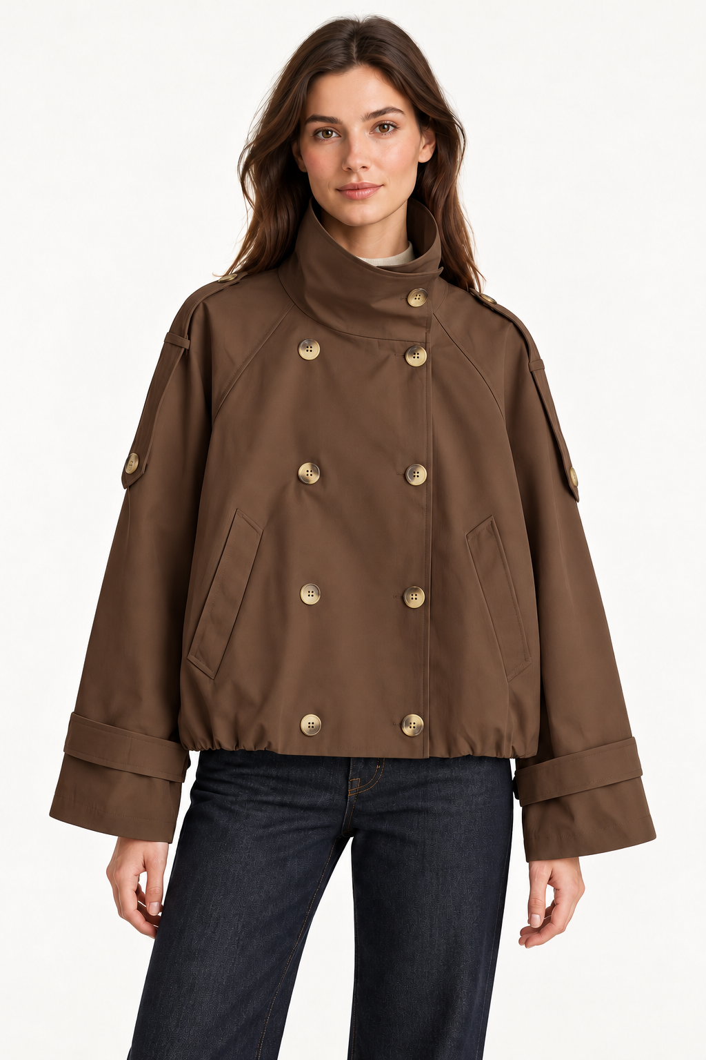 【Lady First】Alessia - Giacca Trench Corta Oversize - Made in Italy