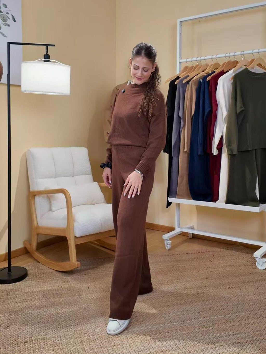 Completo Comfort Luxe in Maglieria - Made in Italy Set Lounge Casual Set Di Abbigliamento Coordinato