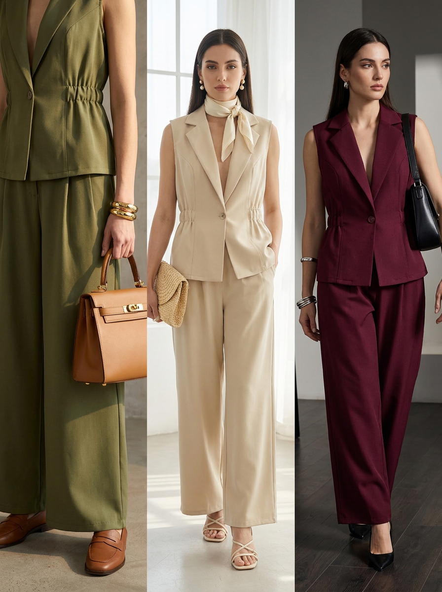 Completo 2 pezzi Gilet Sartoriale & Pantalone Palazzo - Made in Italy