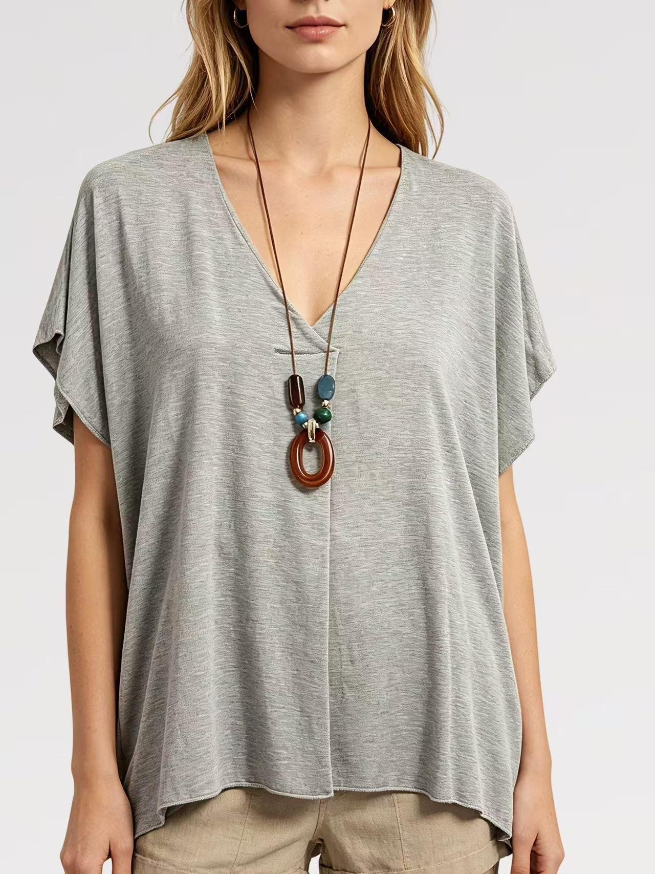 Blusa Soft Breeze con Collana - Viscosa - Made in Italy