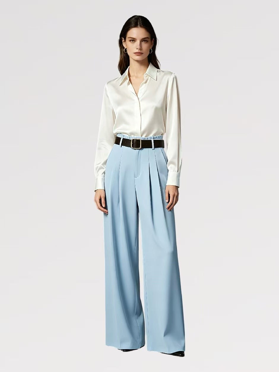 Pantalone Palazzo con Cintura in Vita - Made in Italy