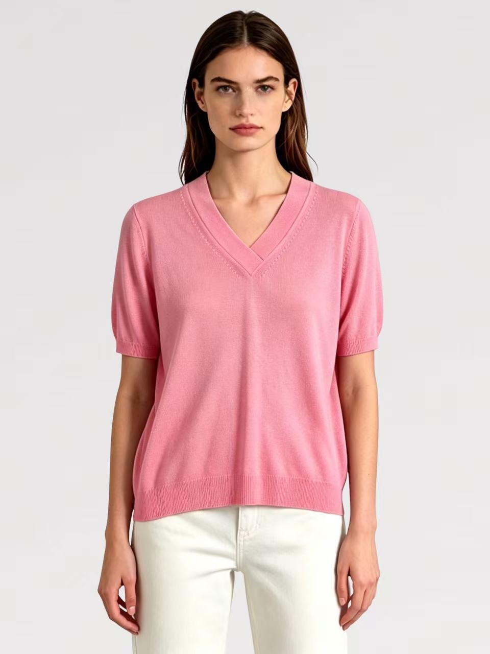 Maglia Viscosa Allegria Scollo a V Fresca - Made in italy