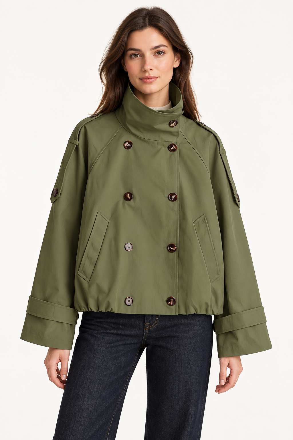 【Lady First】Alessia - Giacca Trench Corta Oversize - Made in Italy