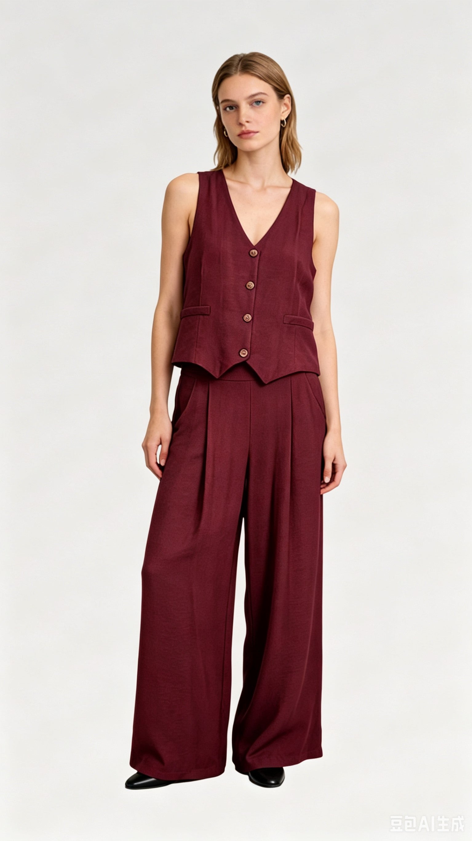 Completo Gilet & Pantalone in Viscosa – Coordinato set 2 pezzi - Made in Italy