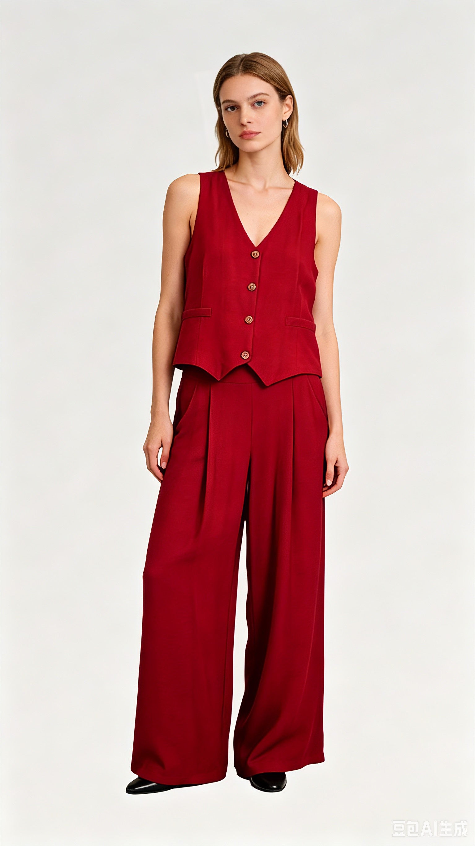 Completo Gilet & Pantalone in Viscosa – Coordinato set 2 pezzi - Made in Italy