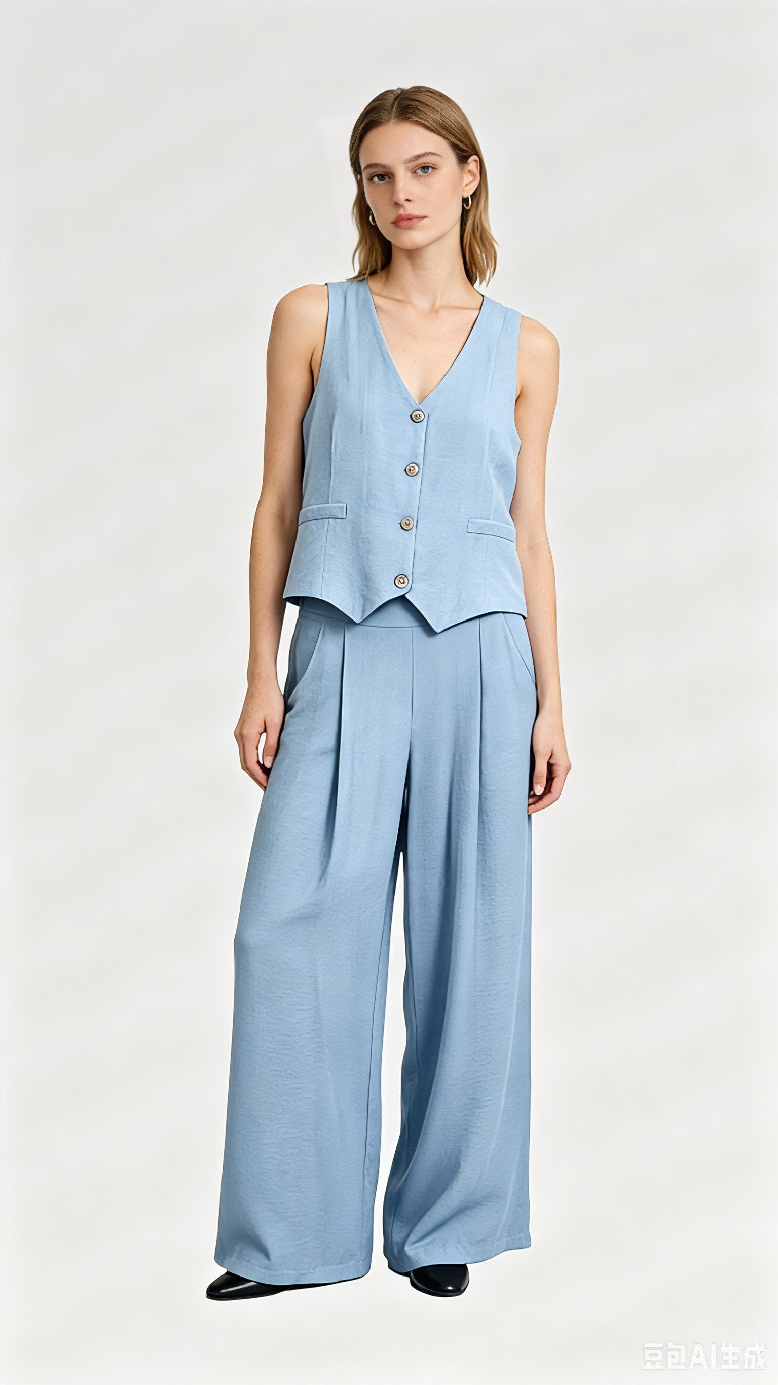 Completo Gilet & Pantalone in Viscosa – Coordinato set 2 pezzi - Made in Italy