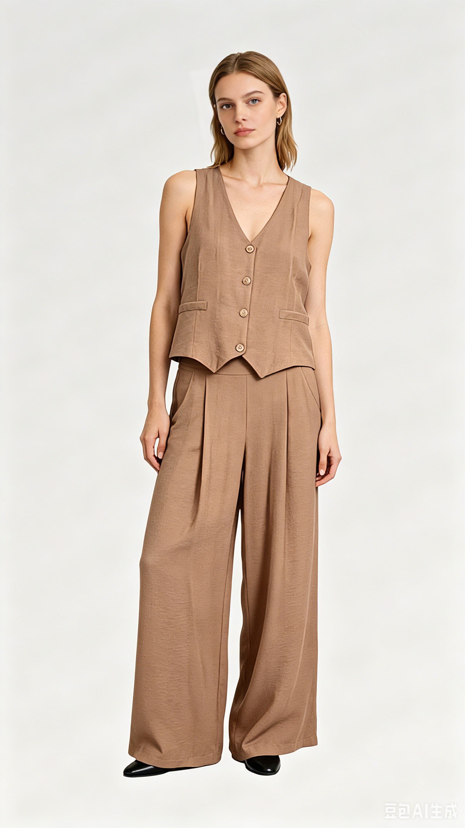 Completo Gilet & Pantalone in Viscosa – Coordinato set 2 pezzi - Made in Italy