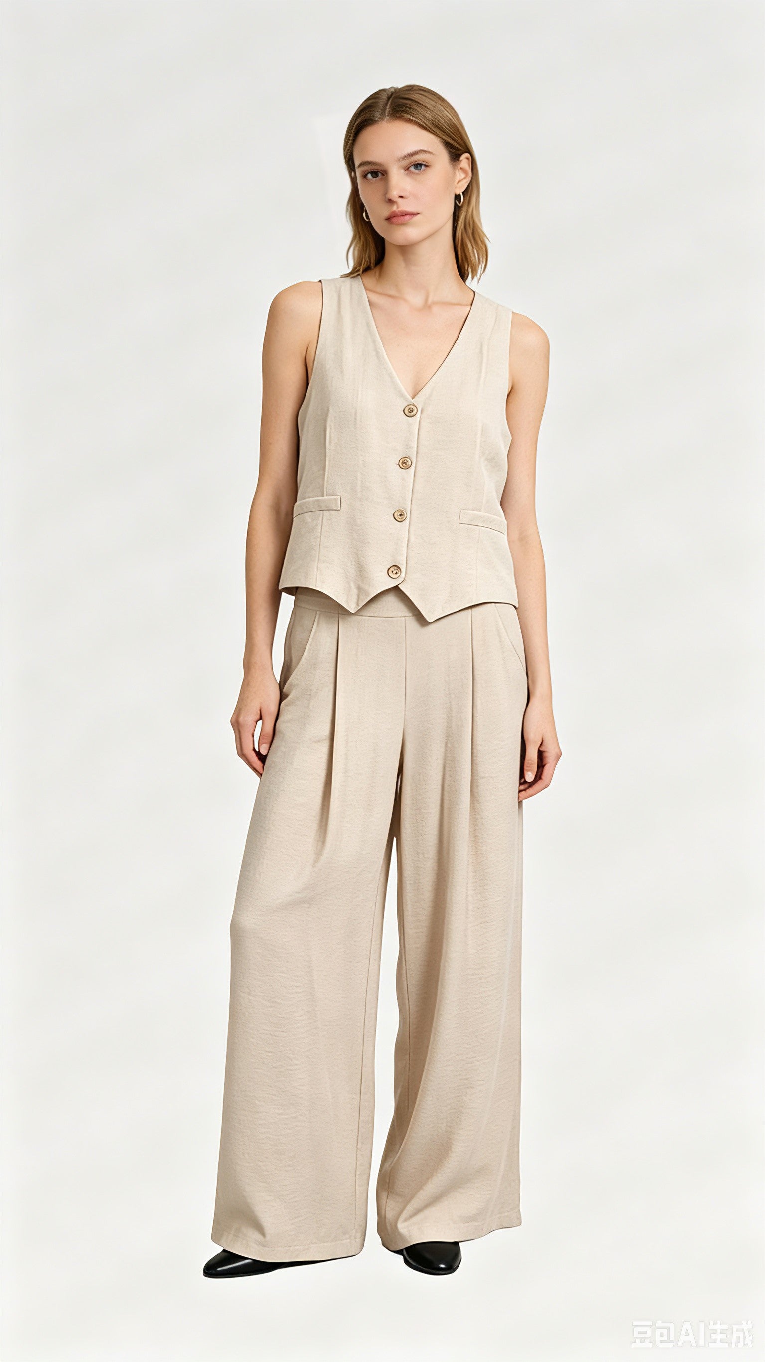 Completo Gilet & Pantalone in Viscosa – Coordinato set 2 pezzi - Made in Italy