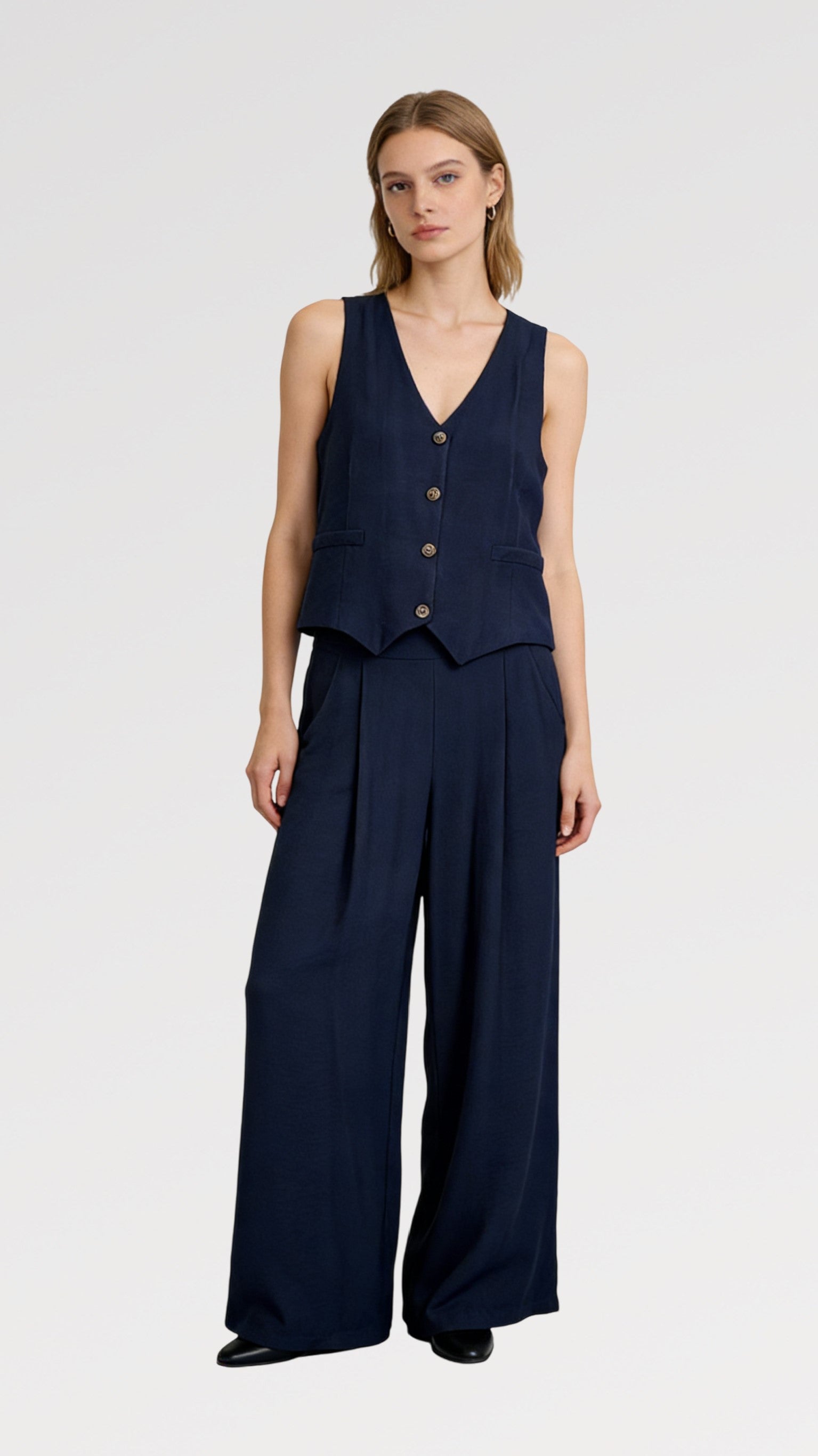 Completo Gilet & Pantalone in Viscosa – Coordinato set 2 pezzi - Made in Italy