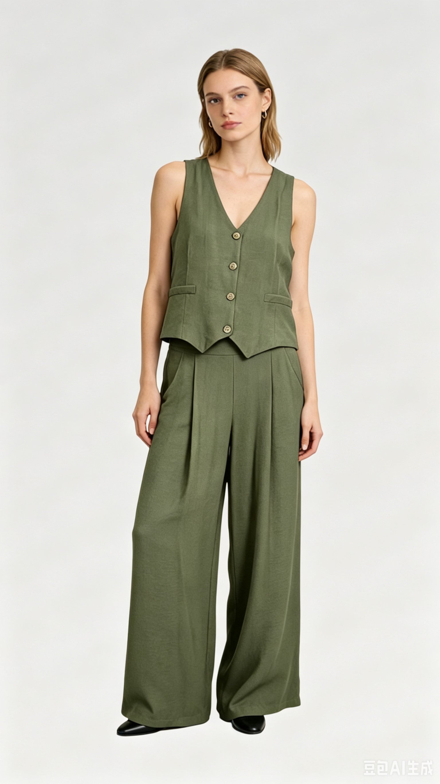 Completo Gilet & Pantalone in Viscosa – Coordinato set 2 pezzi - Made in Italy
