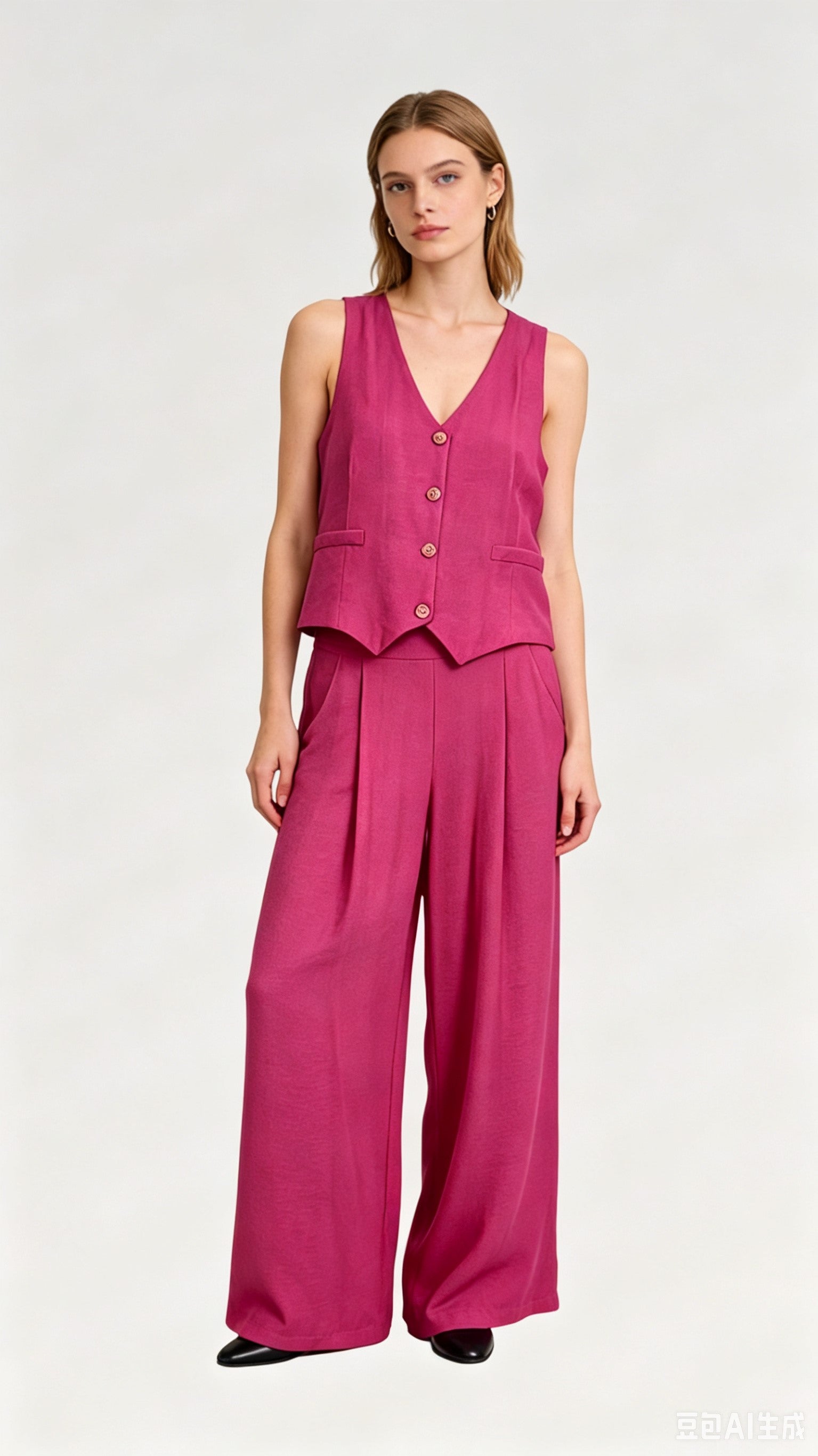 Completo Gilet & Pantalone in Viscosa – Coordinato set 2 pezzi - Made in Italy